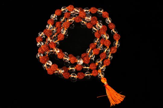Sphatik and Rudraksha mala in thread